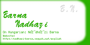 barna nadhazi business card